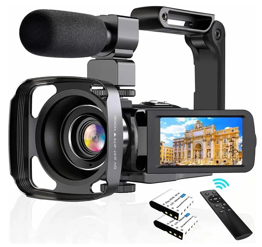 Digital Video Camera 60FPS 16X Digital Zoom Recording Video Camera 3.0 inch Rotatable Touch Screen Handheld DV Camera