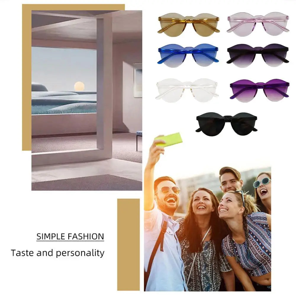 One-piece Frameless Sunglasses Women  Fashion Gradient  Sun Glasses Trending Eyewear