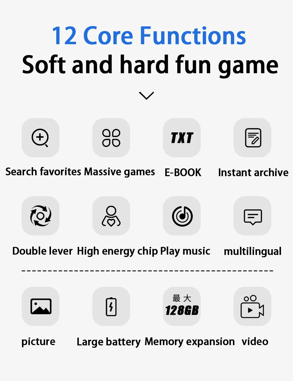 XGB35 Game Console 40000+Games 3.5'' Hd screen Wireless dual controller, two-player battle Play games on TV  Linux System