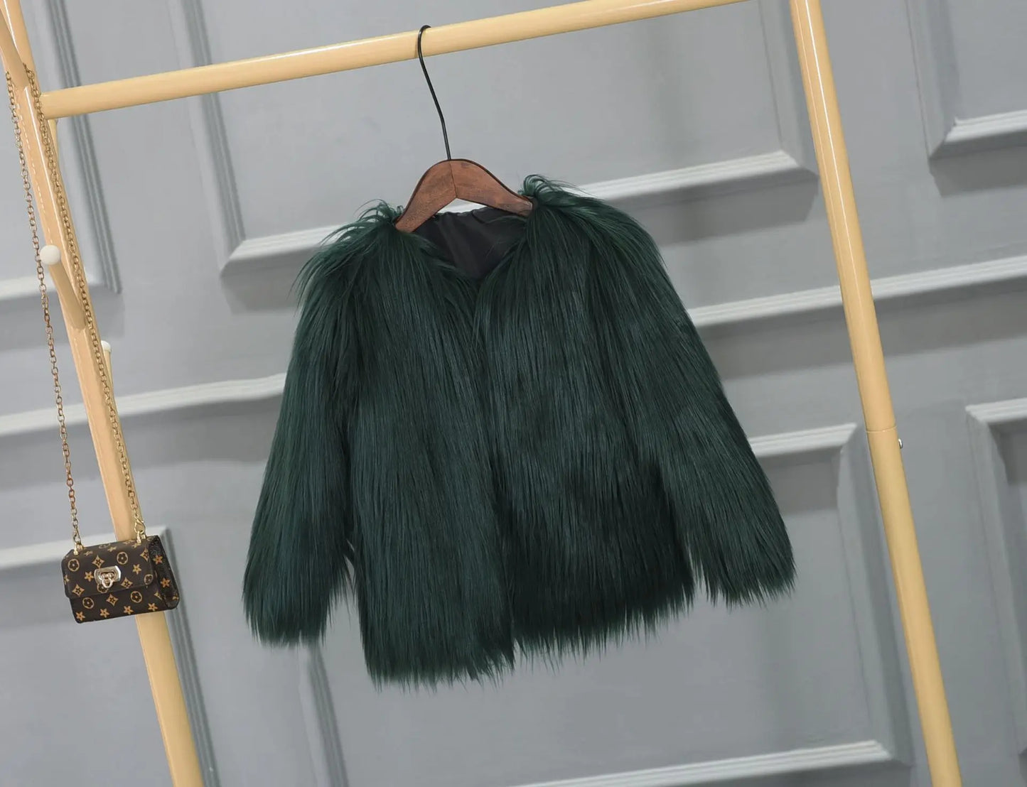 Fur Coat Children Girl Autumn Winter New Solid Color Round Neck Warm Go with Everything  Fashion Casual Brief Active