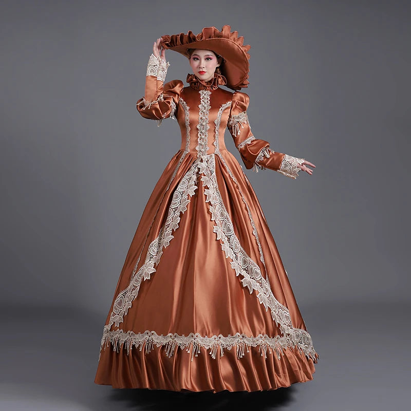 Customized Ball Gown Medieval Marie Court Evening Dresses Historical Renaissance Prom Party Gowns Masquerade Theater Halloween