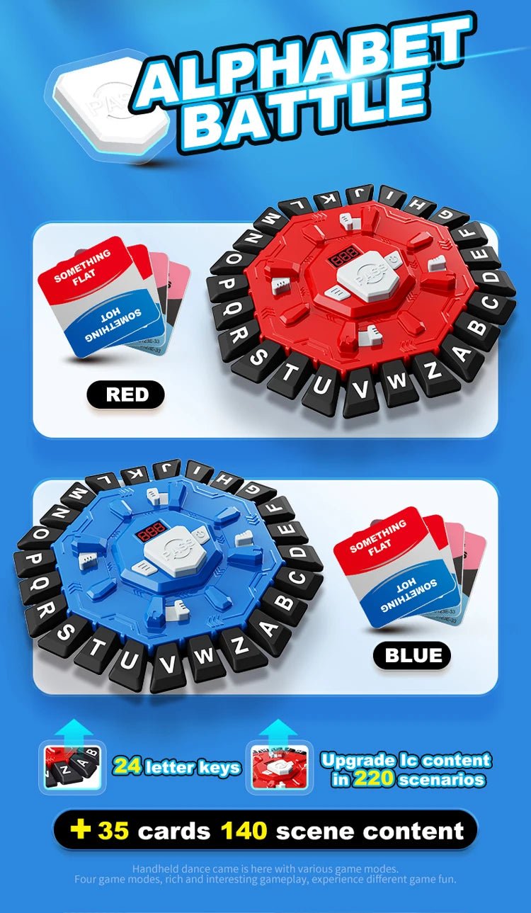 Word Game Family Board Game with Digital Display Timer Fun Fast-Paced 24-Letter Game for Learning Party Interactive