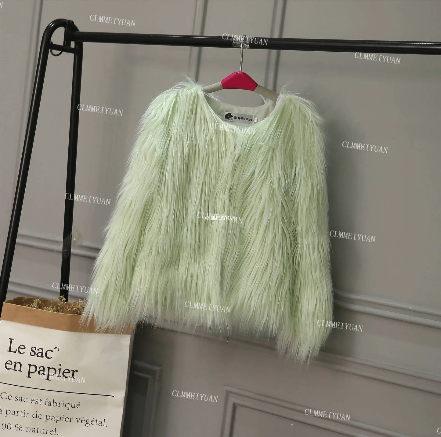 Fur Coat Children Girl Autumn Winter New Solid Color Round Neck Warm Go with Everything  Fashion Casual Brief Active