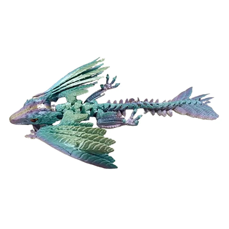 3D Printed Dragon Feathered Wyvern Dragon Articulated Fidget Dragon Home Office Decor Desktop Pet Desk Toy