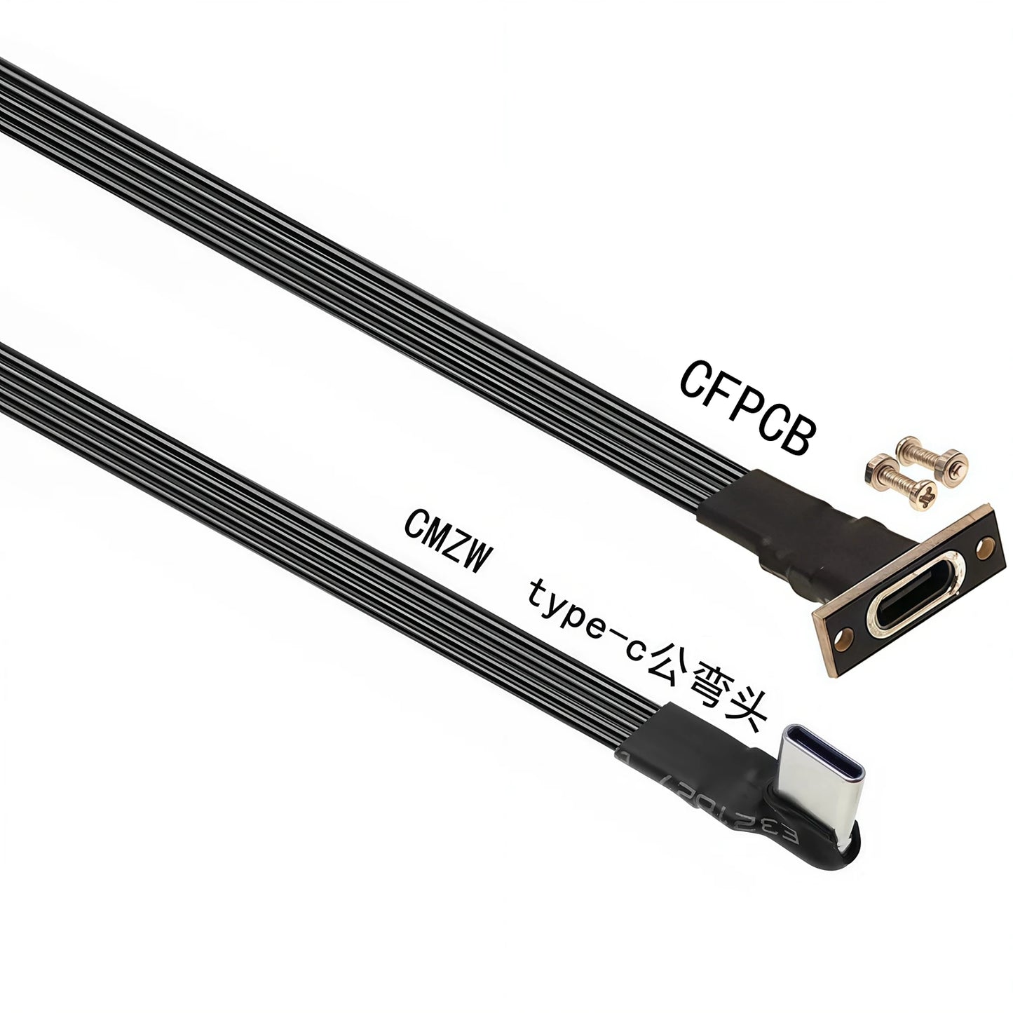 5CM 10CM 20CM 30CM 50CM 100CM USB 2.0 Type C to Type C Extension Cable 90° Adapter FPC FPV Band Flat USB C Cable 3A 5CM-100CM
