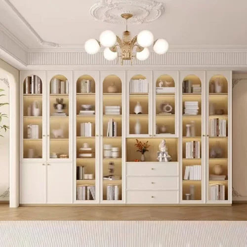 Hot Selling Home Wooden Furniture Modern Wood Board Bookcase with Doors and Drawers Custom Study Bookshelf Shelf storage Home fu