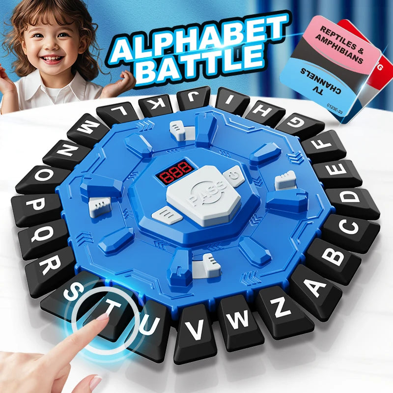 Word Game Family Board Game with Digital Display Timer Fun Fast-Paced 24-Letter Game for Learning Party Interactive