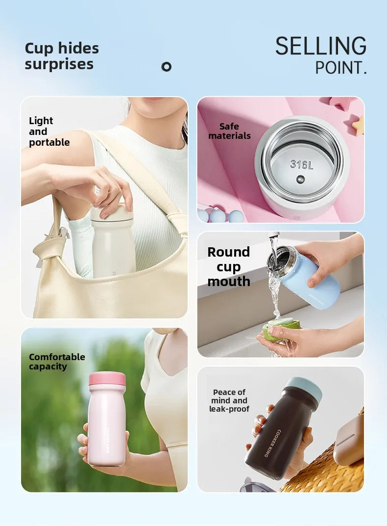 COOKER KING Leakproof Thermos for Travel Commuting Office Use Keep Your Beverages at Desired Temperature Stainless Stee