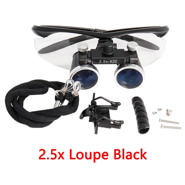 Dental Loupes Dental Magnifier Dental Lab Medical Loupes Magnification Binocular 2.5/3.5x Headlight Headlamp 3W/5W Seperately