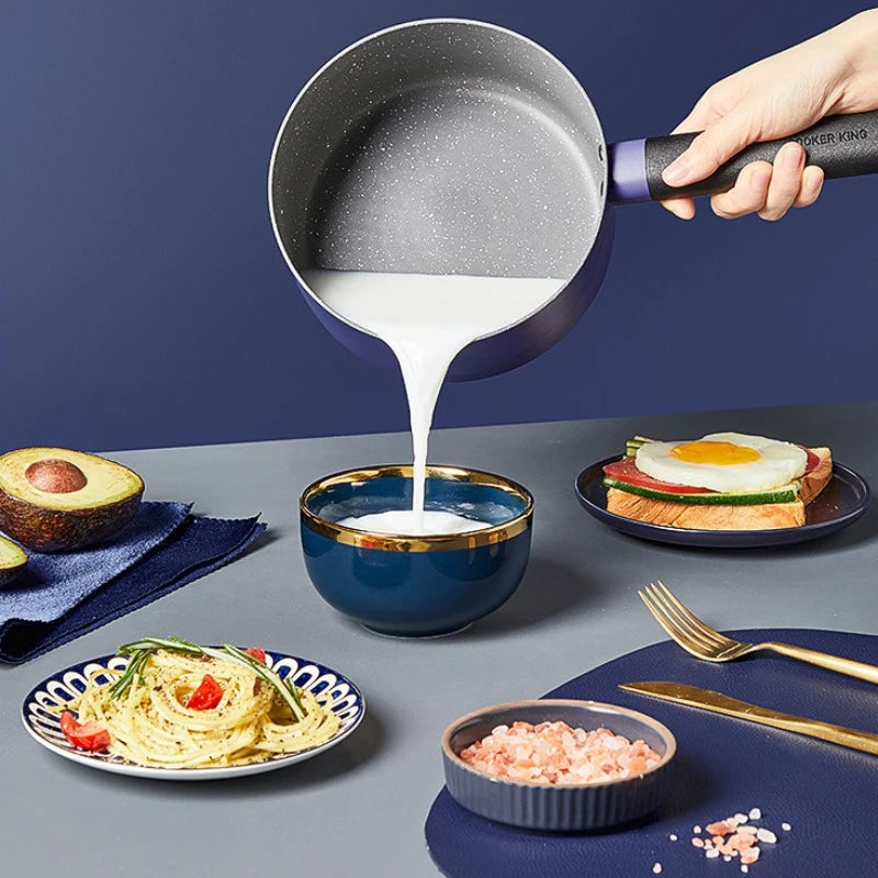 COOKER KING Spot Goods 16cm Milk Pot Medical Stone Coating Soup Pot Stainless Steel Cooking Noodles Stew Pot Boiling Congee Pan