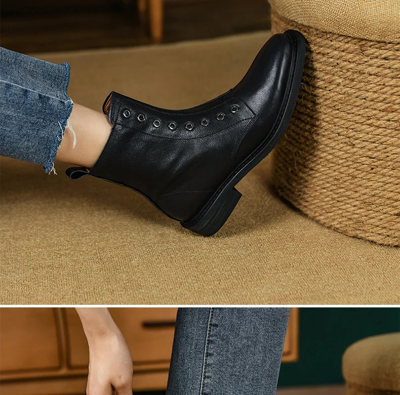 Ods Chelsea Boots High-top Boots Wear-resistant Breathable Fashion Trend Versatile Round Toe Casual Non-slip Spring and Autumn