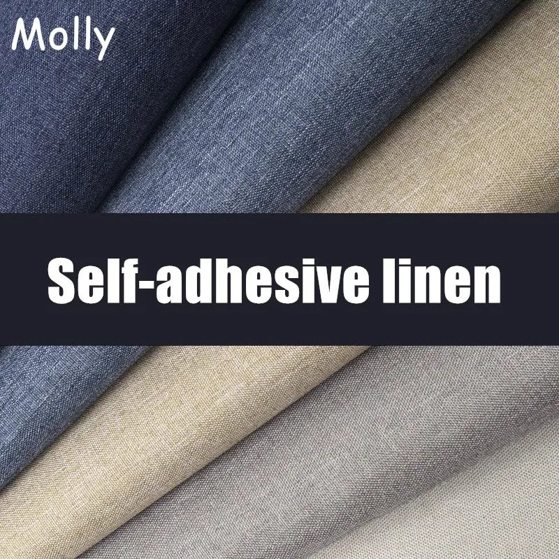 Self Adhesive Linen Fabric Adhesive Durable Linen Cloth for Sofa Furniture Car Seats Office Chairs Boxes Handicraft Handmade DIY