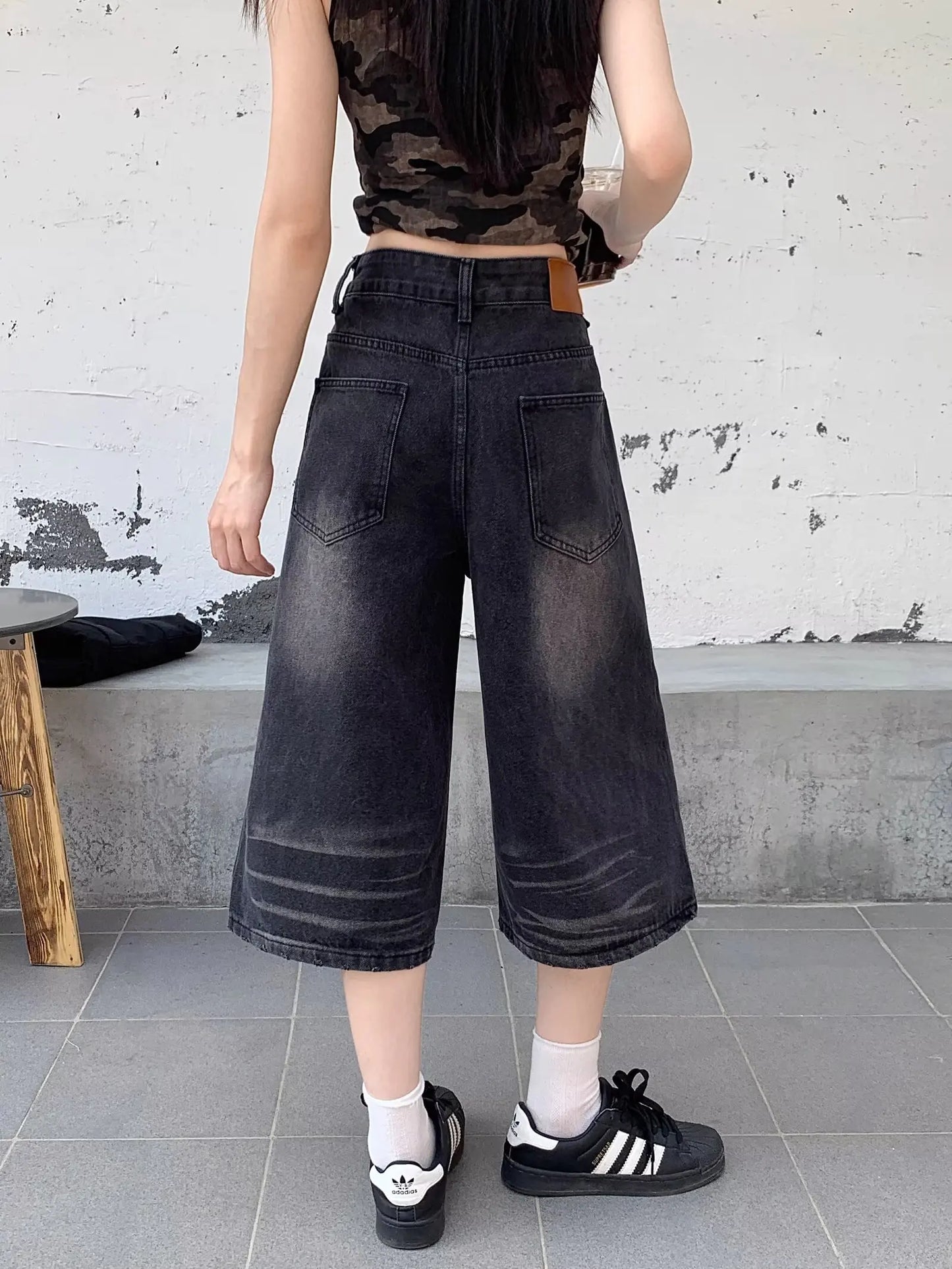 Jeans Woman 7-point Pants Summer Clothes Baggy Jorts Women's Wide Pants Shoujo Girl Style Coquette Jean Shorts High Waist Jeans
