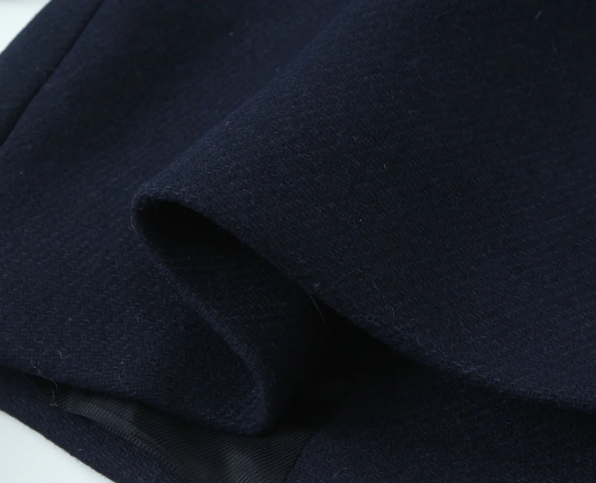 Woolen Coat Fall Fashion Black Long Coat Elegant And Pretty Women's Coats American Retro Autumn Outerwear Urban Coats