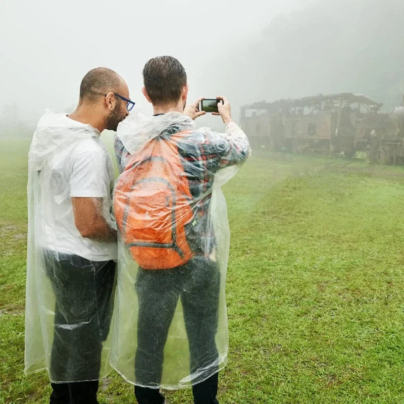 Disposable waterproof raincoat, outdoor hiking and mountaineering emergency multi-color transparent portable adult raincoat