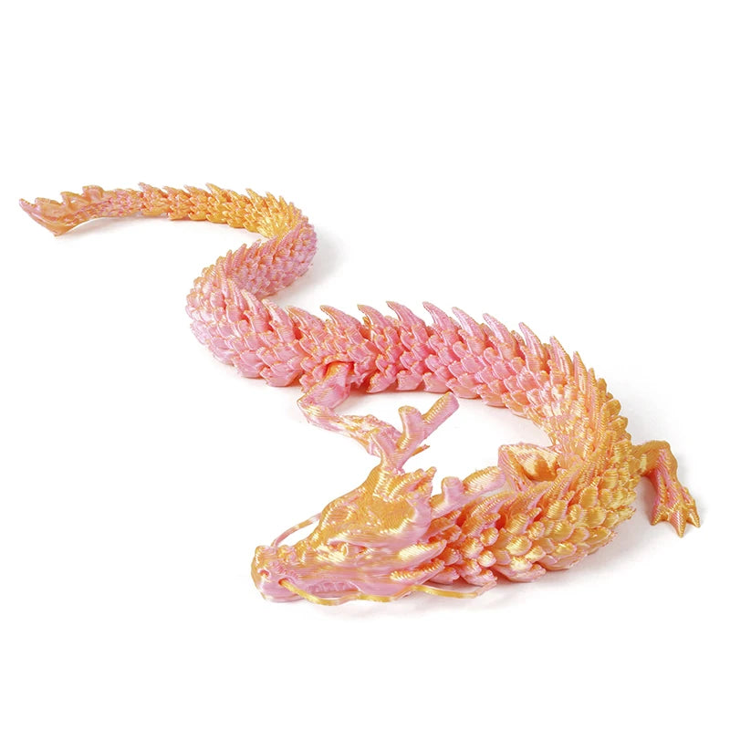 3D Printed Dragon Feathered Wyvern Dragon Articulated Fidget Dragon Home Office Decor Desktop Pet Desk Toy