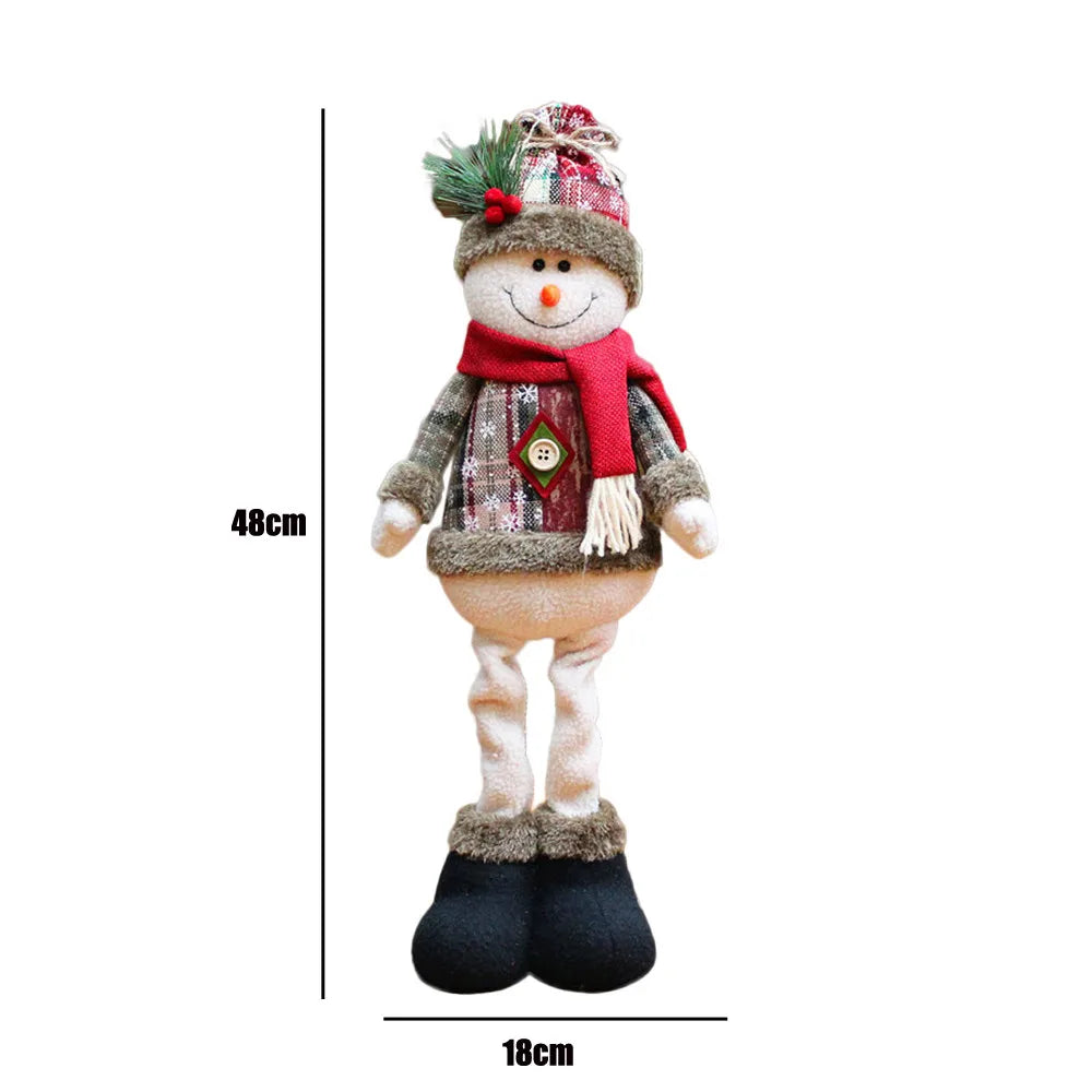 Christmas Santa Snowman-Reindeer Christmas Decoration Leg Table Mantel Decoration Plush Dolls Christmas Gifts For Kid Home Decor