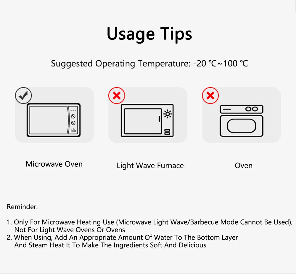 COOKER KING Microwave Heating Steamer Household Large Capacity Steamer Kitchen Steamer Box Steamer Rack Can Exhaust Steam