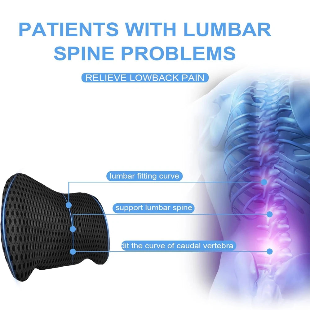 1Pcs Lumbar Support Pillow - Memory Foam Lumbar Support Pillow for Lower Back Pain Relief for Car Seats, Office Chairs, Sofas