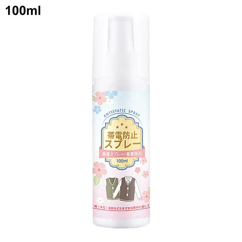 Anti Static Spray 100ml Anti Static & Instant Wrinkles Release Spray Travel Size Odorless Fabric Anti Static Spray Reduce Static