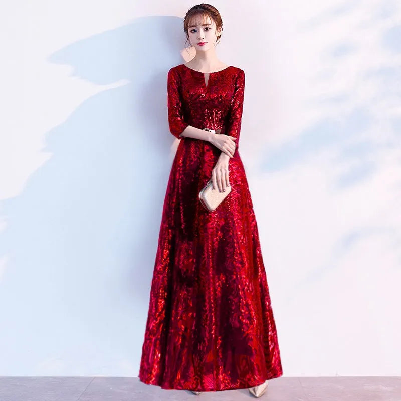 Blue Evening Gown for Women, with A High-end and Niche Temperament, Suitable for The Host's Dress At The Annual Meeting