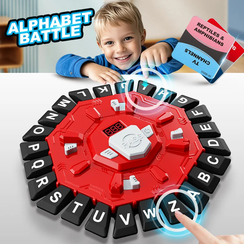 Word Game Family Board Game with Digital Display Timer and 2 Categories Modes Fun Fast-Paced 24-Letter Game for Learning Party I