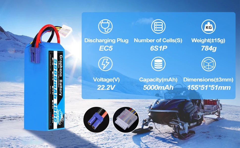 1PCS Yowoo RC Graphene Battery Lipo 2S 7.4V 3S 11.1V 4S 14.8 5S 18.5V 6S 22.2V 5000mAh 3000mah 2200mah 100C XT60 Car Helicopter