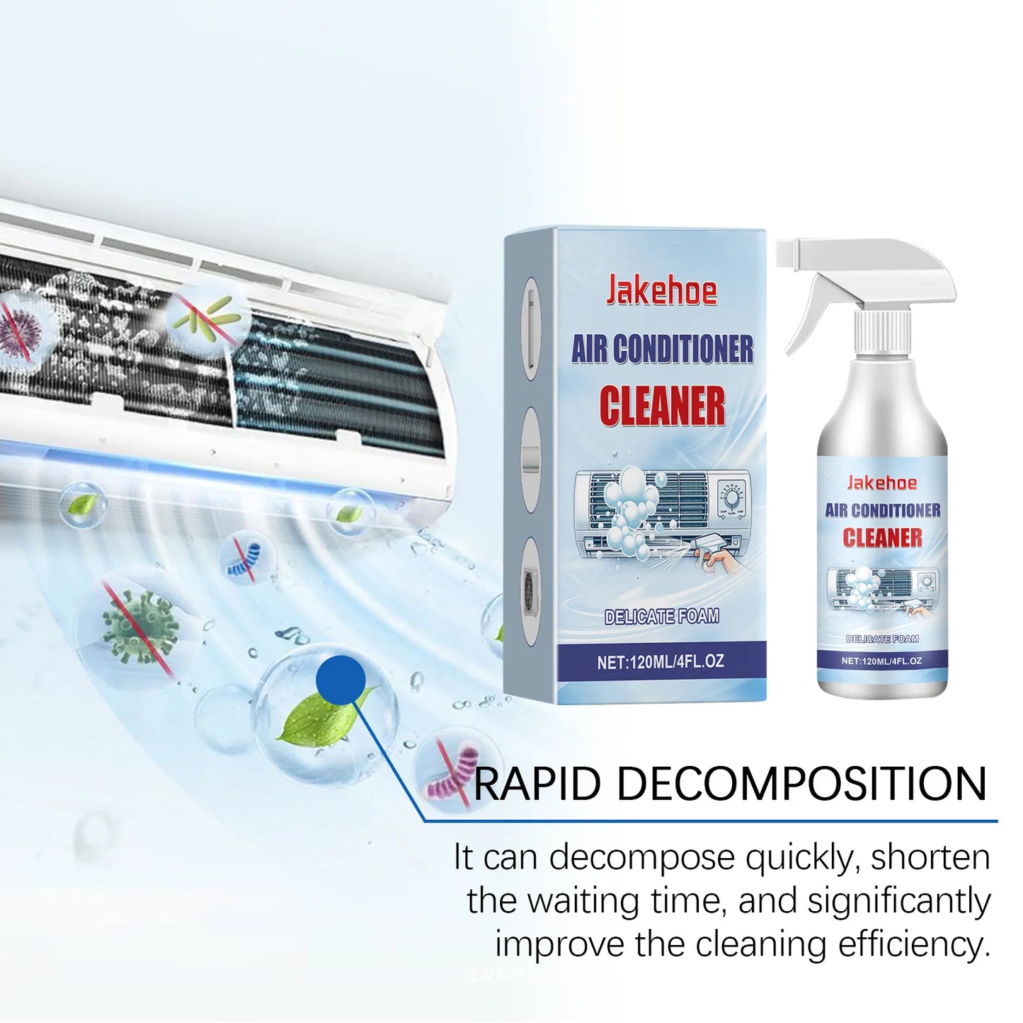 120ml Air Conditioner Cleaner Strong Cleaning Removes Stains And Odors Fast Decomposition Household Cleaning Tools