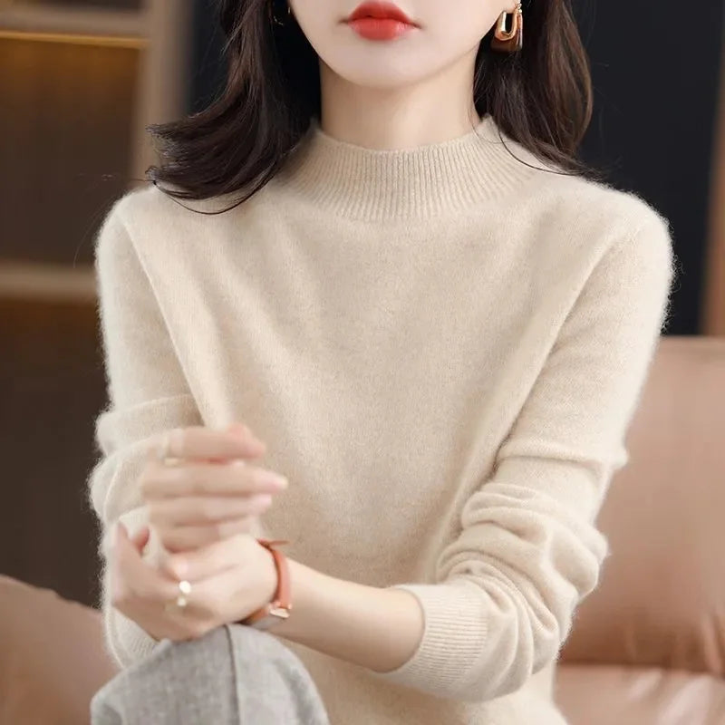 Womens Sweaters 2023 New Fashion Turtleneck Sweater Women Soft Knitted Ladies Sweater Winter Tops Pullover Jumpers Ladies