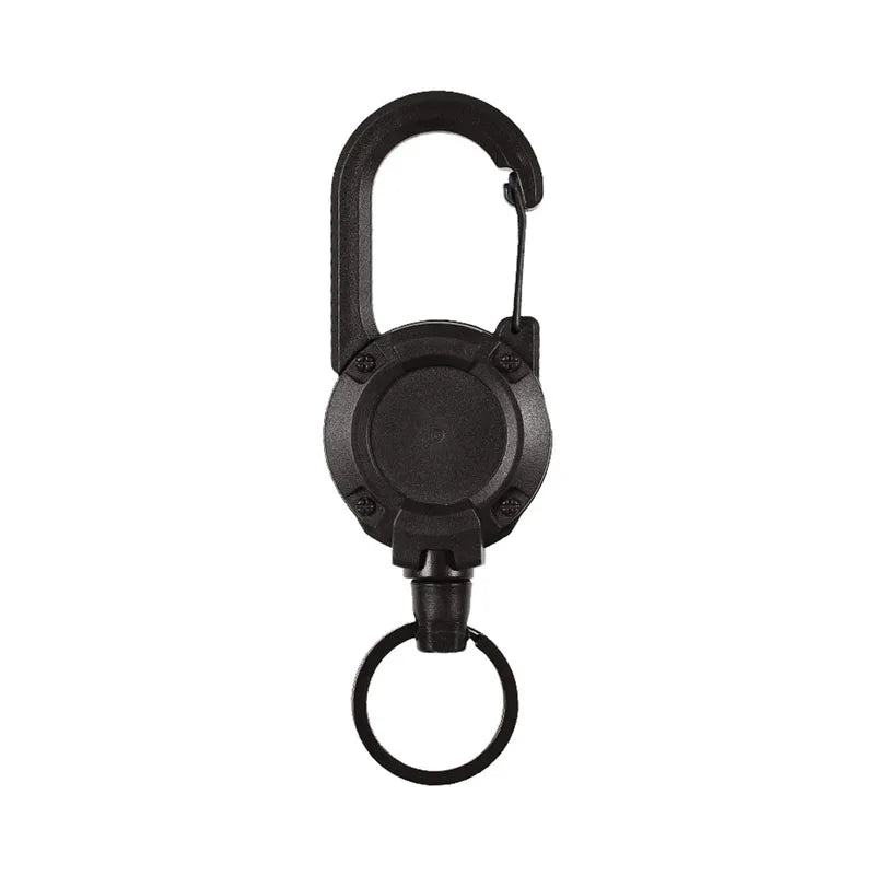 1PC New Outdoor Automatic Retractable Wire Rope Luya Anti-theft Tactical Keychain Telescopic Keychain Retractable Hook Tool