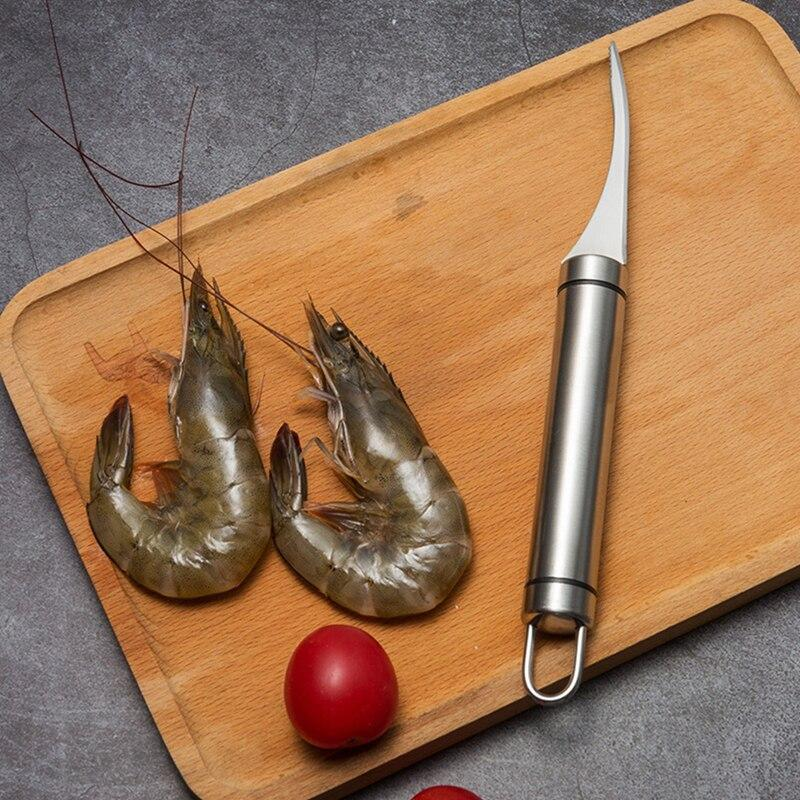 Stainless Steel Shrimp Stripper Peeler Shrimp Line Prawn Shell Peeler  Durable Shrimp Cleaner Knife Kitchen Shrimp Peeling Tools