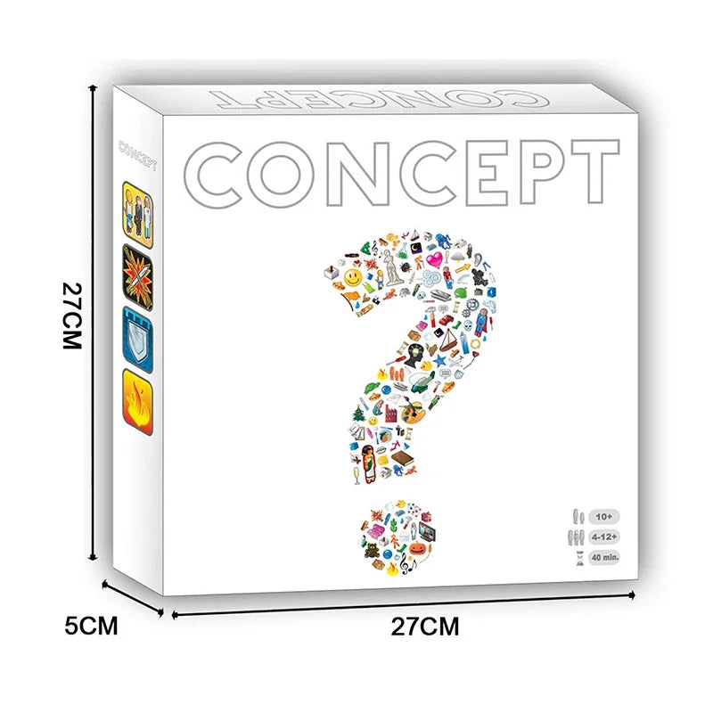 Engage your family and friends with Concept Word Game - a 4 -12 person, 10-minute family game