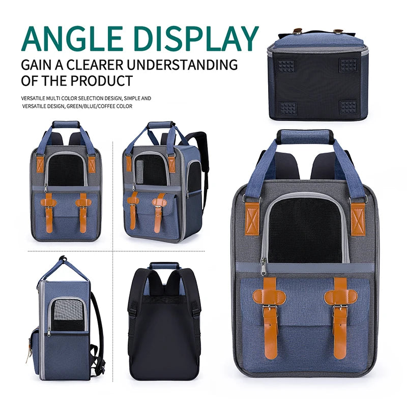 Portable Travel Pet Backpack , Dogs and Cats Travel Portable Back Bag, Large capacity, Pet Carrier Bag for Cats and Dogs,Portabl