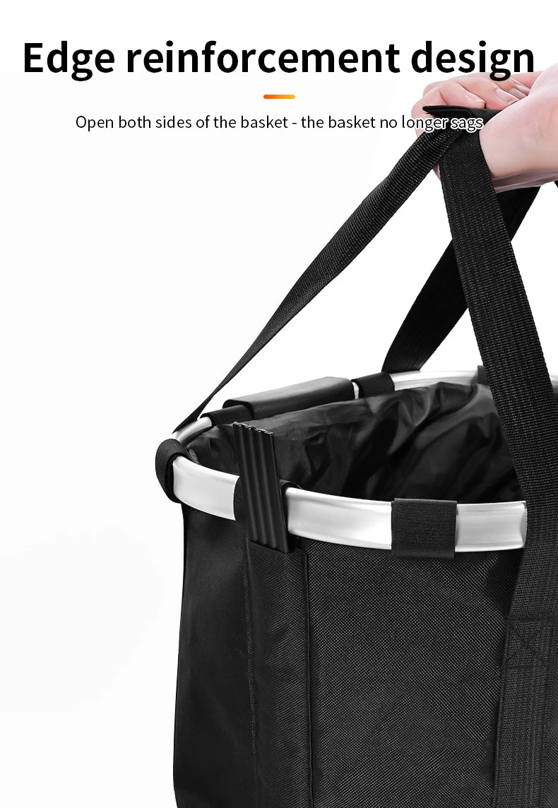 Bicycle Front Basket Bike Small Pet Dog Carry Pouch 2in1 Detachable MTB Cycling Handlebar Tube Hanging Fold Baggage Bag 5KG Load
