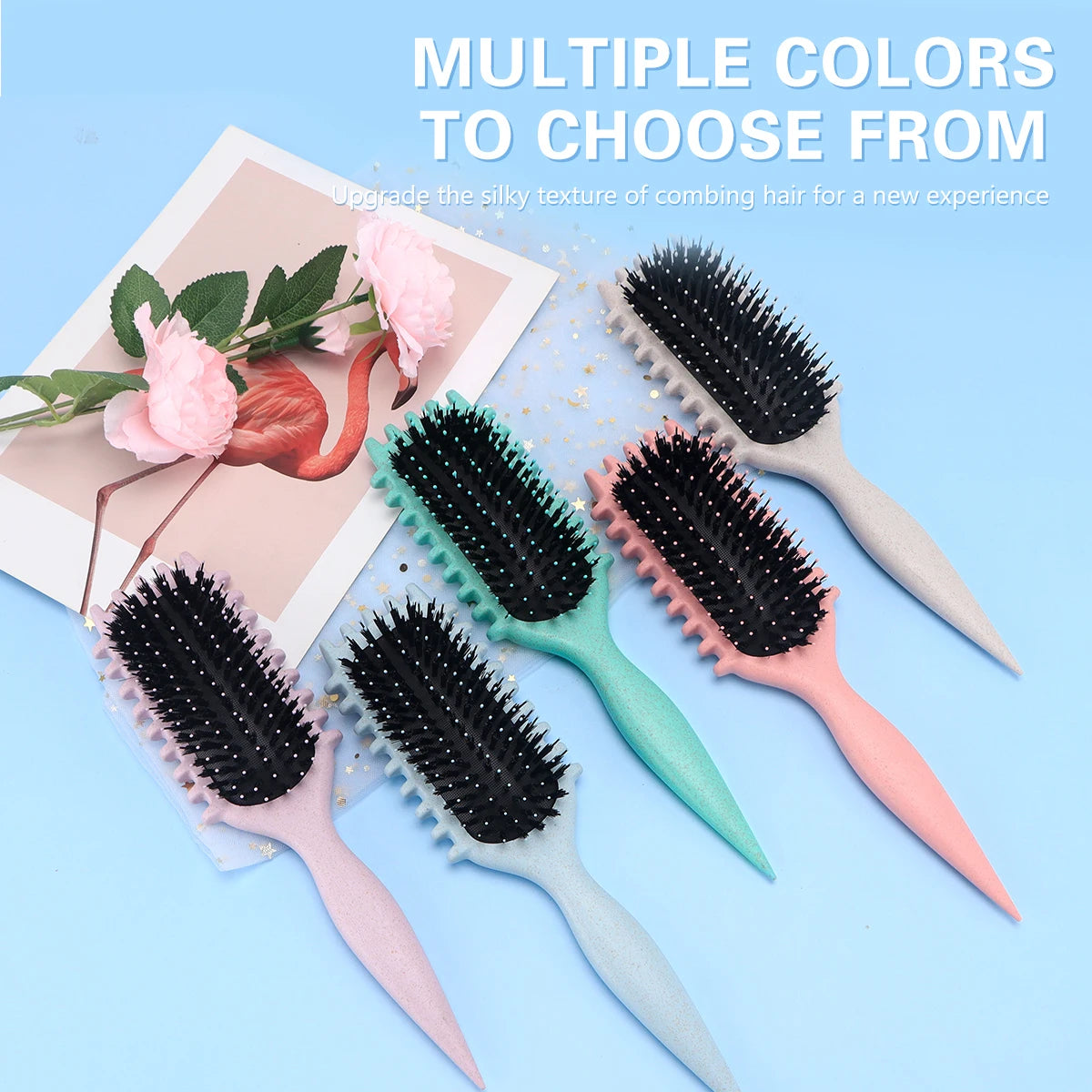 Salon Styling Curly Hair Styling Brush Curl Hair Brush for Combing and Shaping Men's and Women's Curls Reduce Pulling Tools