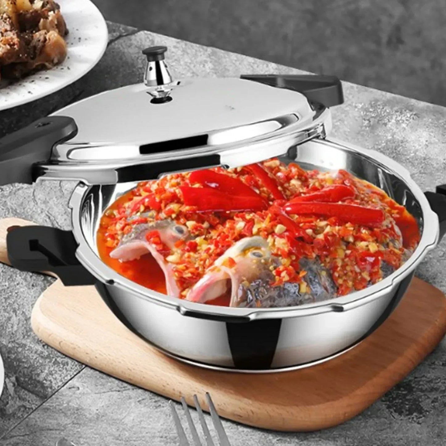 1.8L 18cm Pressure Cooker Stainless Steel  Safe Explosion Proof  Pressure Cooker Pot for Gas Stove Induction Cooker