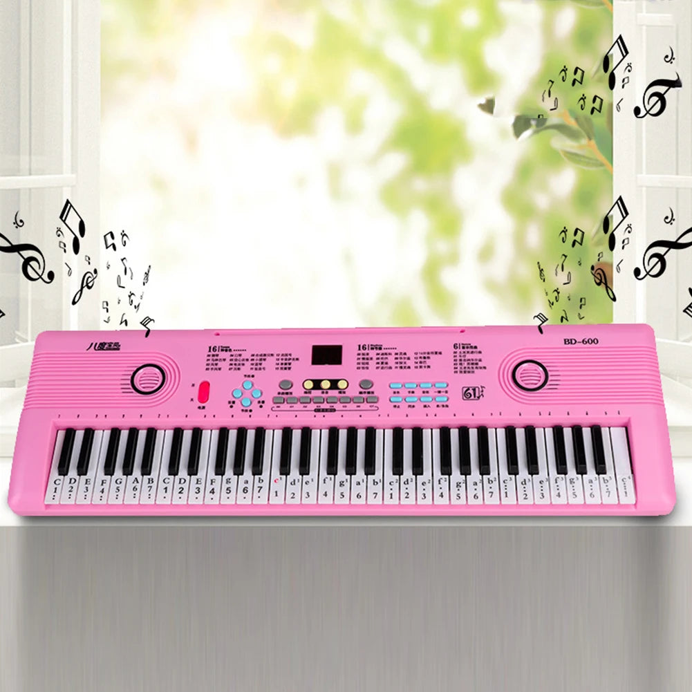 Professional Electric Piano 61 Keys Digital Electronic Piano with Microphone Adults Kids  Musical Instrument