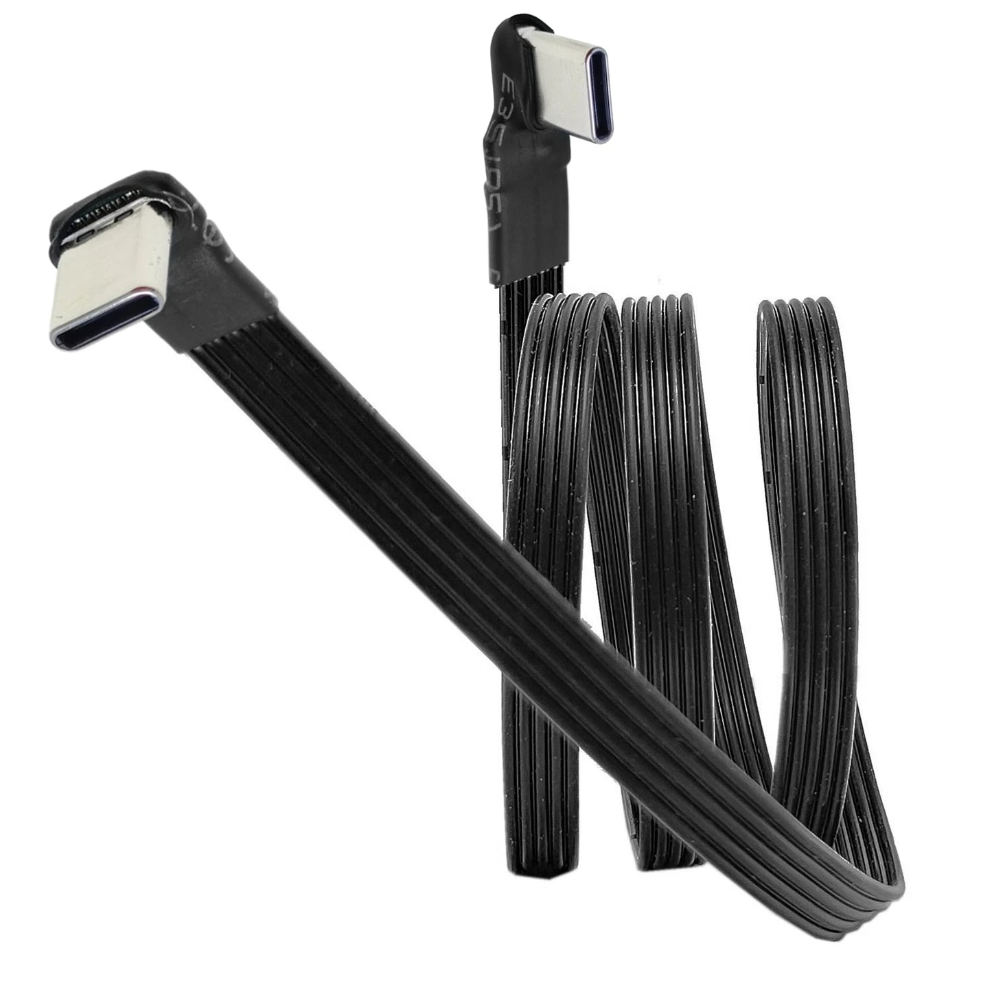 5CM 10CM 20CM 30CM 50CM 100CM USB 2.0 Type C to Type C Extension Cable 90° Adapter FPC FPV Band Flat USB C Cable 3A 5CM-100CM