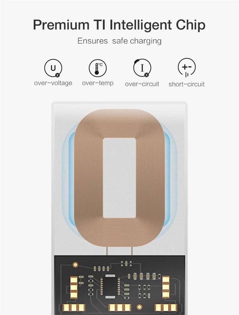 Wireless Charger Receiver Support Type C Micro USB Fast Wireless Charging Adapter For iPhone Ios Android phone Wireless Charge