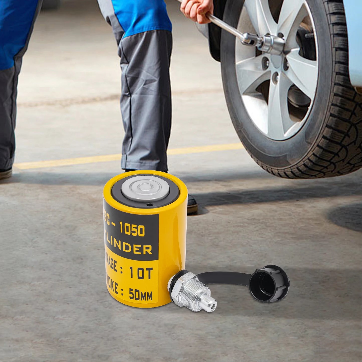 10T Hydraulic Cylinder Jack Solid Jack Hydraulic Lifting Cylinders 50mm/2in Stroke