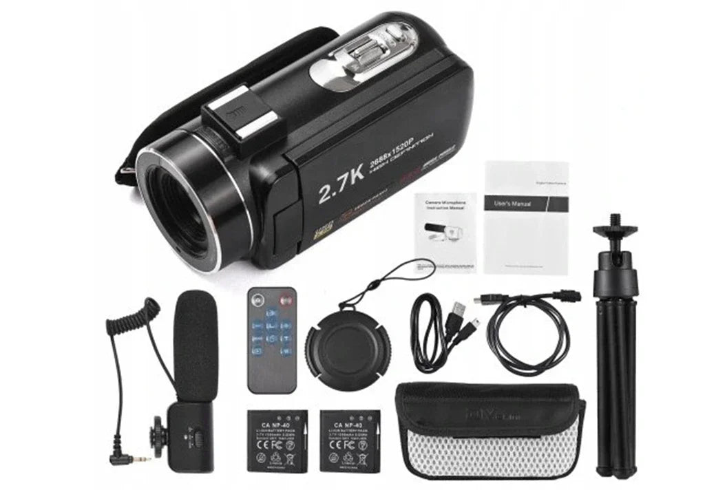 Digital Video Camera 60FPS 16X Digital Zoom Recording Video Camera 3.0 inch Rotatable Touch Screen Handheld DV Camera