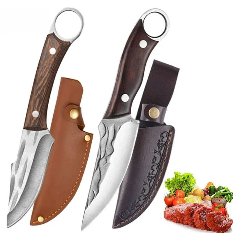 Kitchen Knives Meat Cleaver Slicing Fish Fruit Vegetables Butcher Boning Knife Wooden Handle Stainless Steel Chef Barbecue Knife