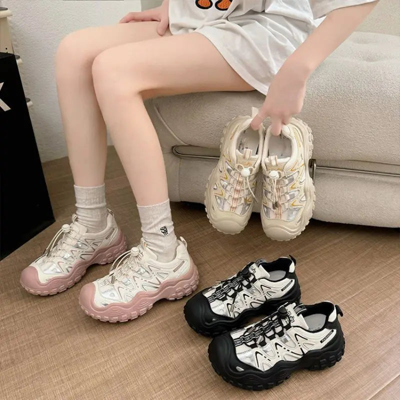 Woman Footwear Sneakers Athletic Sports Fashion 2025 H Deals Comfortable and Elegant New High Quality Dad Shoes for Women Light