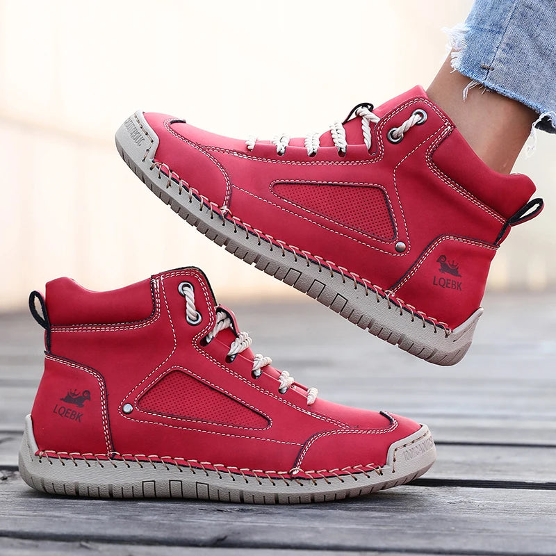 Boots for Women British Style Retro Anti Slip Loafers Casual Soft Soled Women Nude BootsSpring Autumn Comfortable Women's Shoes