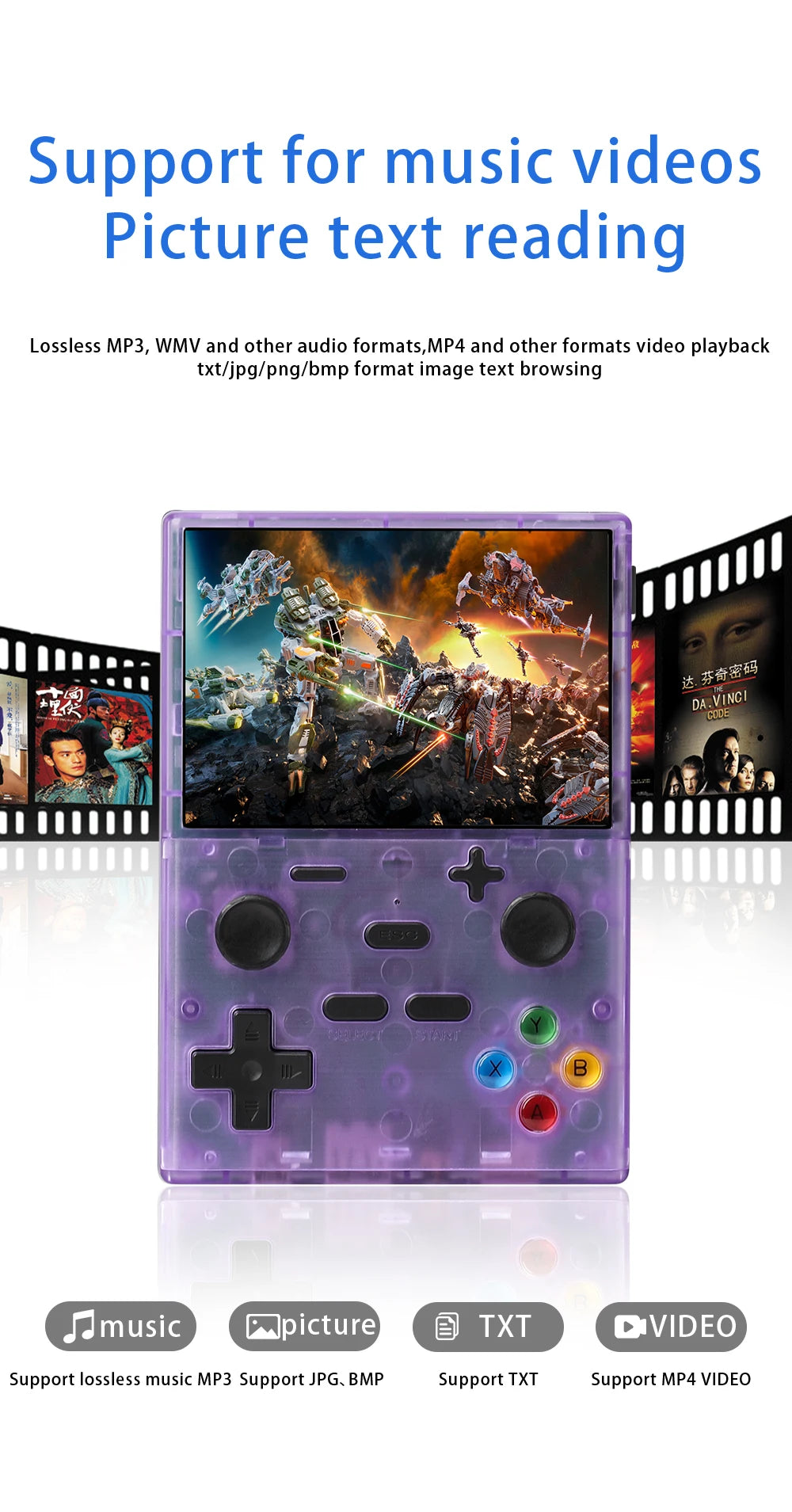 XGB35 Game Console 40000+Games 3.5'' Hd screen Wireless dual controller, two-player battle Play games on TV  Linux System