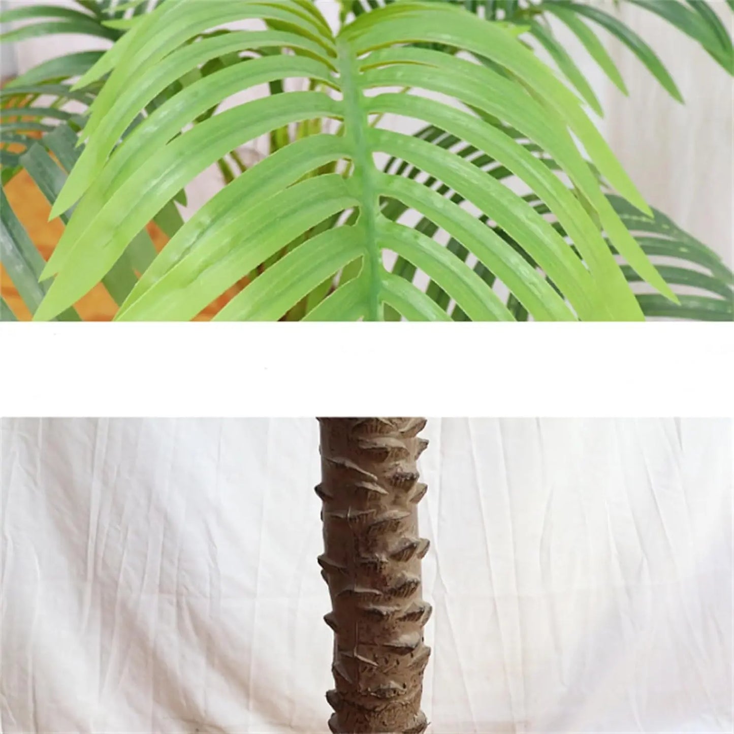 2pcs Artificial Palm Tree with 15pcs Leaves 210cm Tall Large Artificial Plants for Living Room Balcony Home Wedding Party Decor