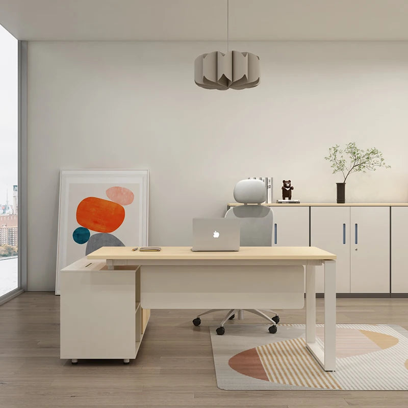 Modern Pc Laptop  Working Table Executive Office Desk With Cabinet Single Computer Desk for Office