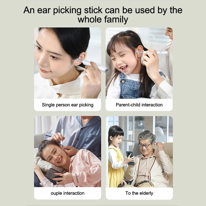 Intelligent WiFi Ear Health Device with Live Camera & LED Lighting, Solid ABS Plastic, Easy Transportation Design