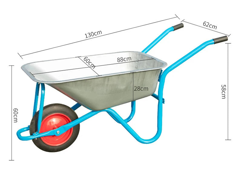 Hot Sale Metal Wheelbarrow With Pneumatic Wheels For Garden And Construction Use Building Equipment For Farm Tools