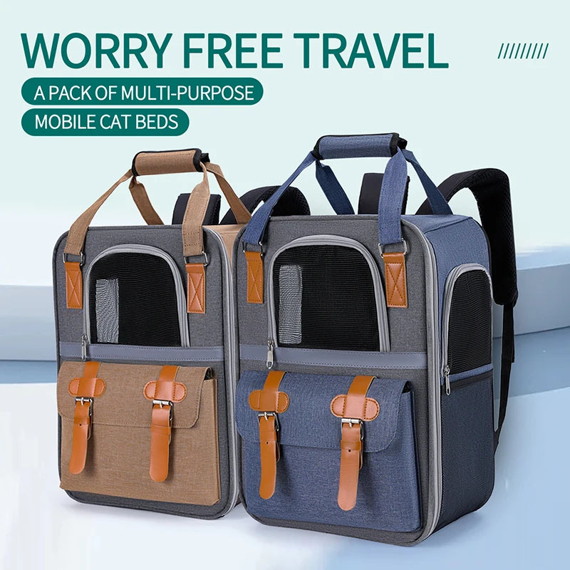 Portable Travel Pet Backpack , Dogs and Cats Travel Portable Back Bag, Large capacity, Pet Carrier Bag for Cats and Dogs,Portabl